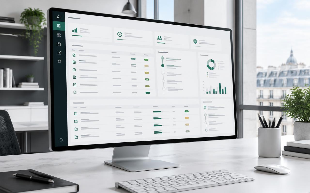 Exemple illustratif d’une interface de logiciel métier sur écran